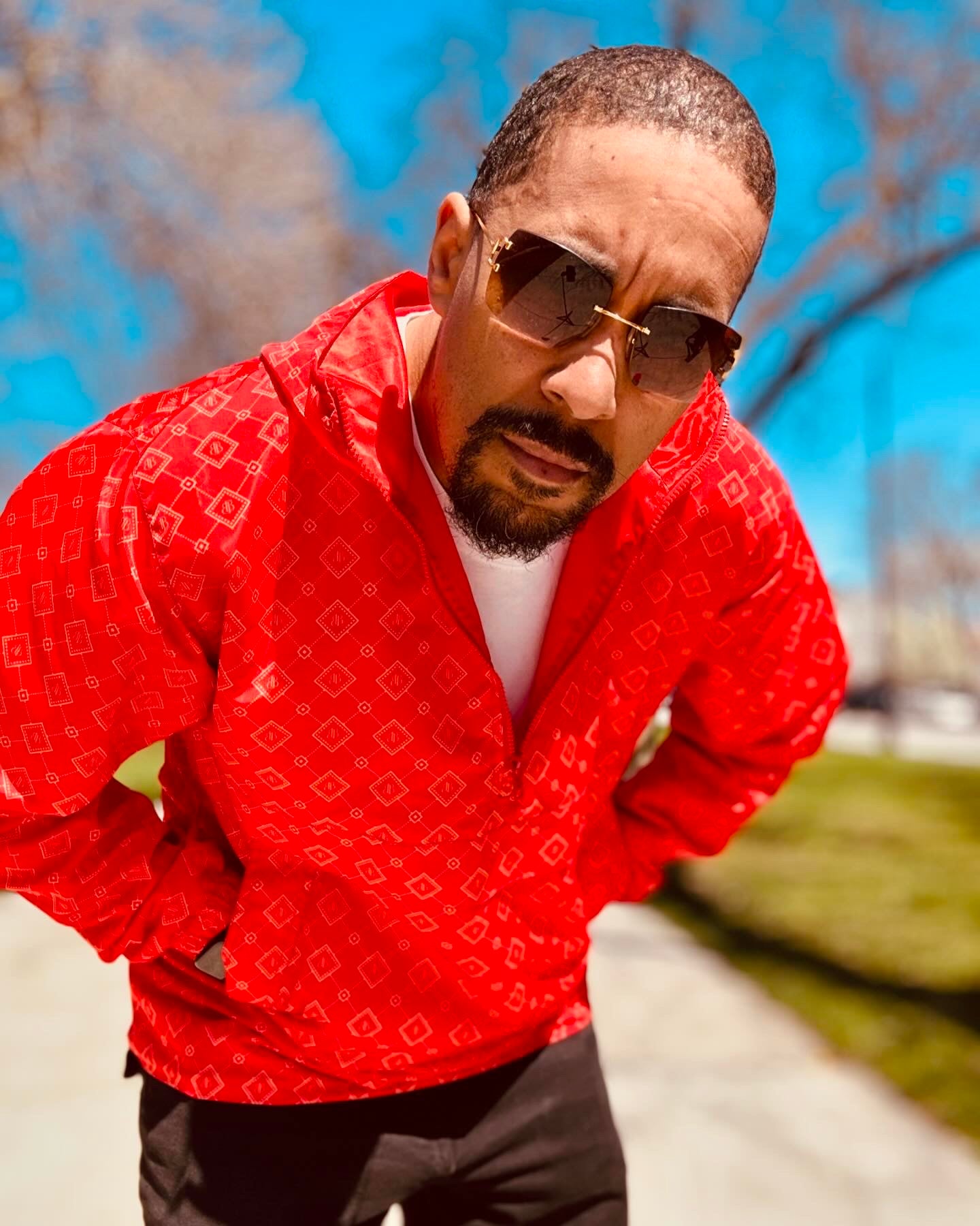 Cherry Gridlock Windbreaker