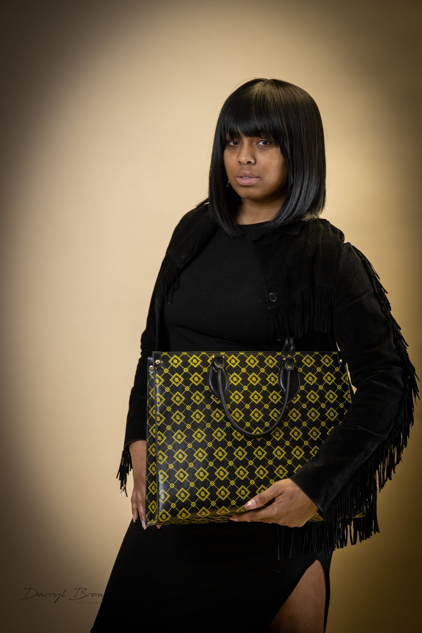 Bold Basics Tote – Black & Yellow Monogram