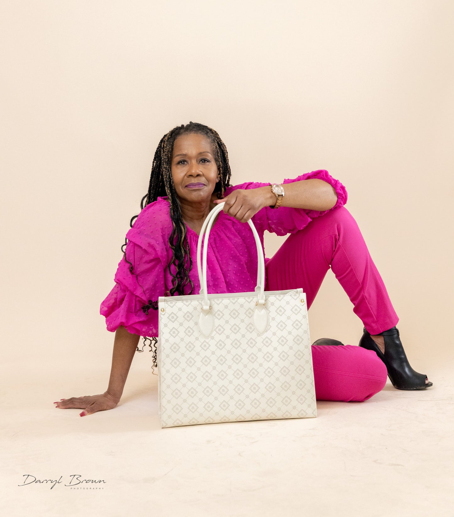 Bold Basics Tote – Cream Monogram