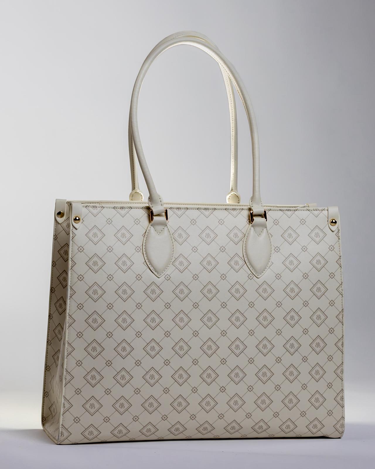 Bold Basics Tote – Cream Monogram